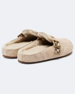 Clogs Urchin aus Veloursleder Beige