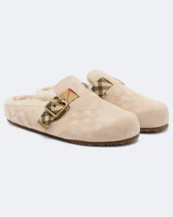 Clogs Urchin aus Veloursleder Beige