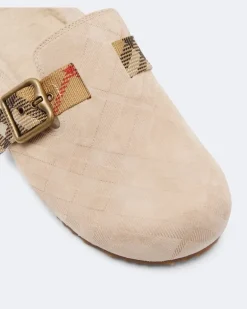 Clogs Urchin aus Veloursleder Beige