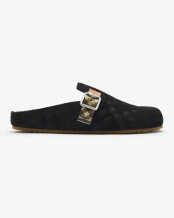 Clogs „Urchin“ aus Veloursleder mit Karomuster , Size Schwarz