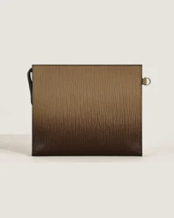 Clutch aus Corteccia-Sfumato-Leder - Sandfarben - Leder - MB220270 - Clutches
