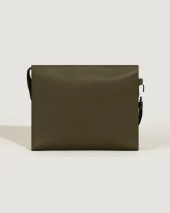 Clutch aus Sartorial Leder - Khaki - Leder - MB221566 - Etuis