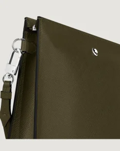 Clutch aus Sartorial Leder - Khaki - Leder - MB221566 - Etuis