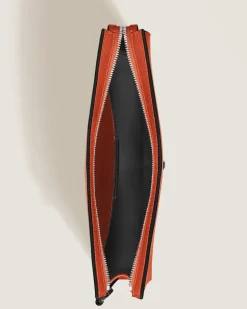 Clutch aus Sartorial Leder - Mandarine - Leder - MB221568 - Etuis