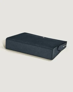 Clutch aus Sartorial Leder - Tweed-Blau - Leder - MB220428 - Clutches