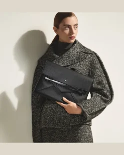 Clutch-Dokumentenmappe Montblanc Envelope - Schwarz - Leder - MB220215 - Dokumententaschen