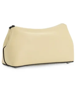 Clutch mini T-Lock aus Leder Beige