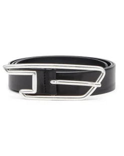 3 cm breiter Ledergürtel mit D-Logo-Schnalle - Gürtel - Unisex - Schwarz