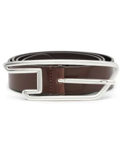 3 cm breiter Ledergürtel mit D-Logo-Schnalle - Gürtel - Unisex - Braun