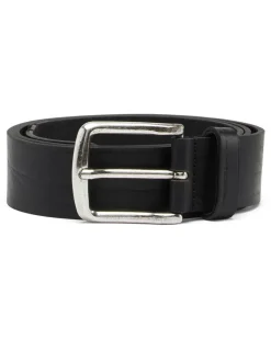 3.9cm Gürtel aus behandeltem Leder mit Diesel-Logo - Gürtel - Herren - Schwarz