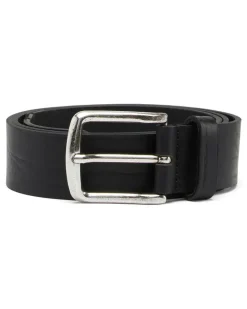 3.9cm Gürtel aus behandeltem Leder mit Diesel-Logo - Gürtel - Herren - Schwarz