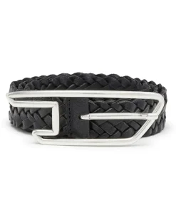3 cm Gürtel aus geflochtenem Leder - Gürtel - Unisex - Schwarz