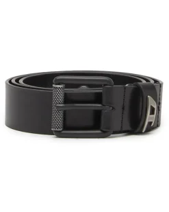 3.5cm Gürtel aus glänzendem Leder mit Logo-Schlaufe - Gürtel - Herren - Schwarz