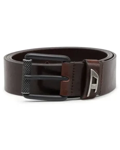 3.5cm Gürtel aus glänzendem Leder mit Logo-Schlaufe - Gürtel - Herren - Braun