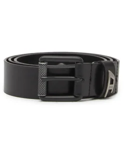 3.5cm Gürtel aus glänzendem Leder mit Logo-Schlaufe - Gürtel - Herren - Schwarz