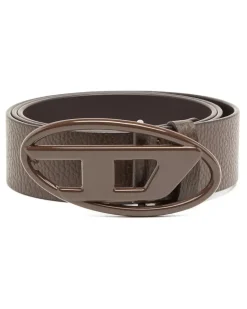 4cm Gürtel aus Leder mit matter Oval D-Schnalle - Gürtel - Unisex - Braun