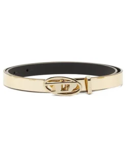 1.5 cm Schmaler Gürtel aus laminiertem Leder - Gürtel - Damen - Gold