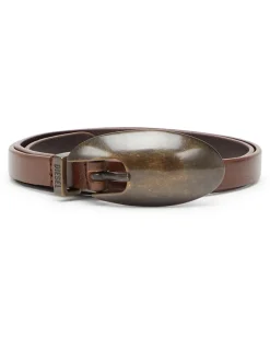 1,5 cm schmaler Gürtel aus Leder - Gürtel - Damen - Braun