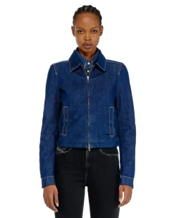 Coach-Jacke aus rinse denim - Denim jacken - Damen - Blau