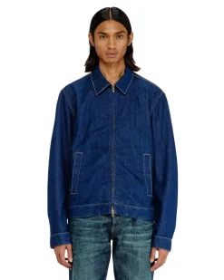 Coach-Jacke aus rinse denim - Denim jacken - Herren - Blau