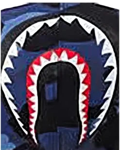 Color Camo Shark face mask - Blau