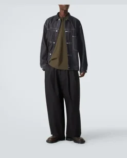 Comme des Garçons Homme Henley-Top aus Baumwoll-Jersey GrüN