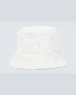 Comme des Garçons Shirt Hut aus Häkelstrick Weiß