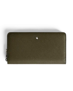 Continental-Brieftasche 12 cc mit Reißverschluss aus hochwertigem Leder - Khaki - Leder - MB221506 - Brieftaschen