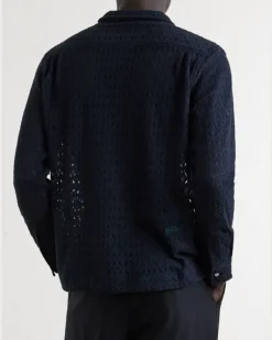 Cotton-Blend Lace Shirt Black