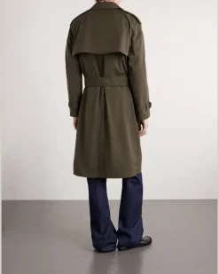 Cotton-Gabardine Trench Coat Green