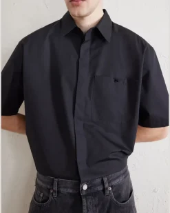 Cotton-Poplin Pyjama Shirt Black