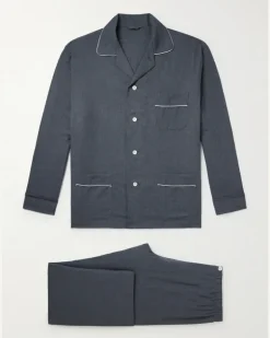 Cotton-Twill Pyjama Set Blue