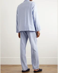 Cotton-Twill Pyjama Set Blue