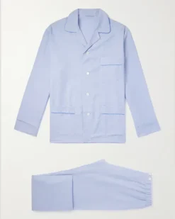 Cotton-Twill Pyjama Set Blue