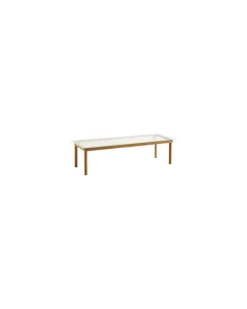 Couchtisch Kofi - Holz natur - Geriffeltes Hartglas - Designer Martin Solem