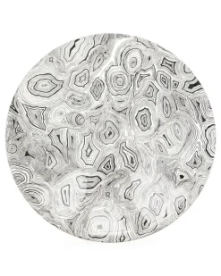 Couchtisch mit abstraktem Muster (46cm x 37cm) - Weiß