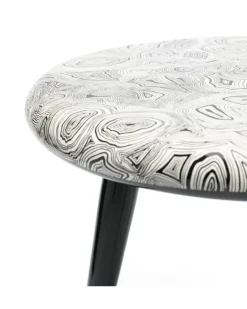 Couchtisch mit abstraktem Muster (46cm x 37cm) - Weiß