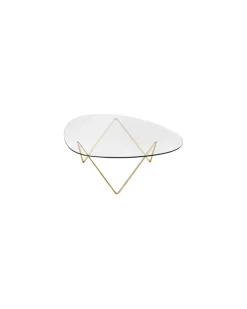 Couchtisch Pedrera - Transparent - Messingbeschichteter Stahl - Designer Barba Corsini