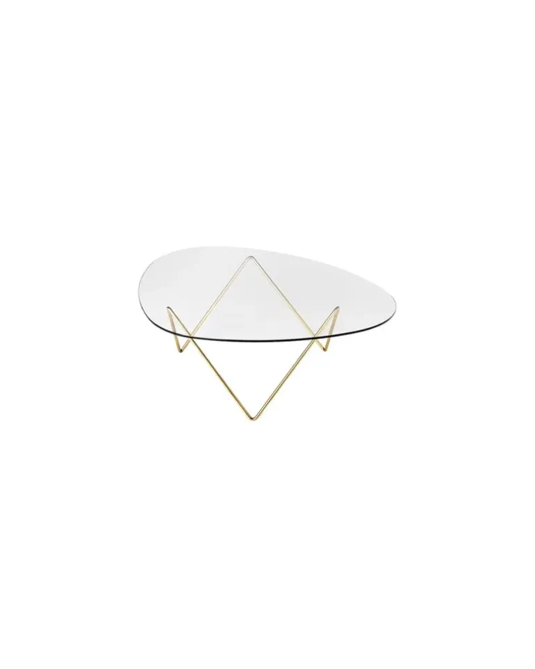 Couchtisch Pedrera - Transparent - Messingbeschichteter Stahl - Designer Barba Corsini