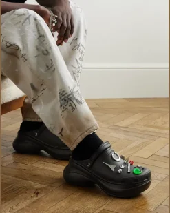 Crocs™ Embellished Rubber Mules Black