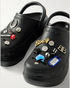 Crocs™ Embellished Rubber Mules Black