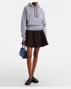 Cropped-Hoodie aus Baumwolle Grau