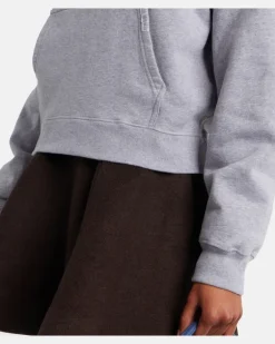 Cropped-Hoodie aus Baumwolle Grau