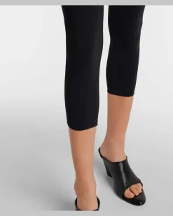 Cropped-Leggings mit Tüll Schwarz