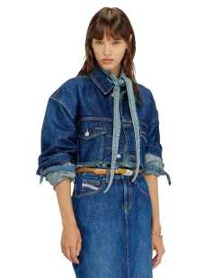 Cropped oversized denim trucker jacket Übergroße cropped Denim-Truckerjacke - Denim jacken - Damen - Blau