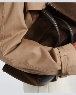 Cropped Trenchcoat aus Baumwolle Beige