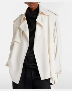 Cropped-Trenchcoat Elva Weiß
