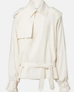 Cropped-Trenchcoat Elva Weiß
