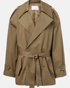 Cropped-Trenchcoat Zurich aus Baumwolle GrüN