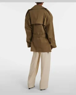 Cropped-Trenchcoat Zurich aus Baumwolle GrüN